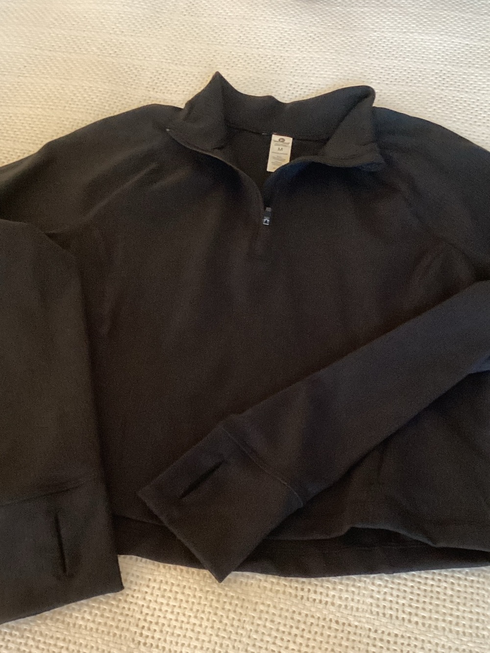 90 Degree By Reflex Black Half-Zip Pullover Size M